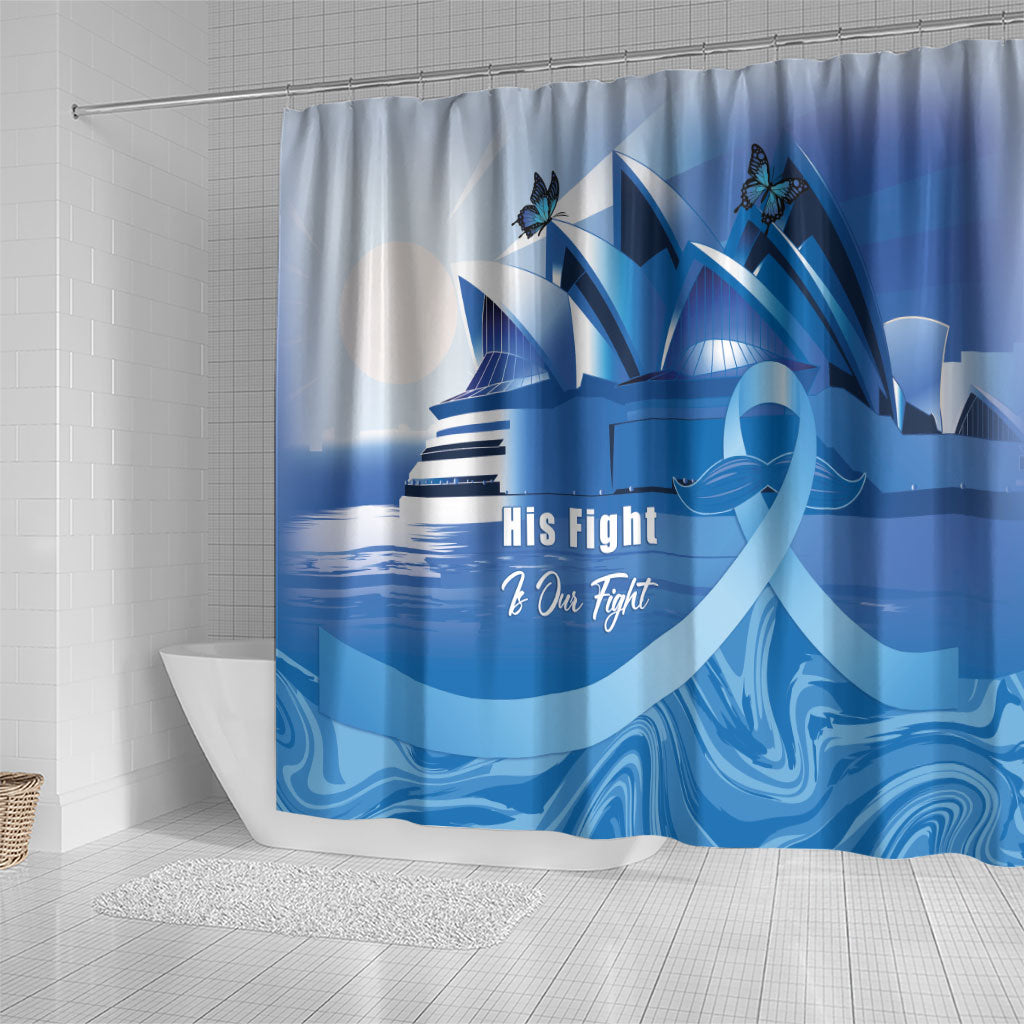 Australia Prostate Cancer Awareness Shower Curtain Aussie Blue Ribbon Sydney Opera House