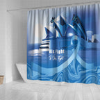 Australia Prostate Cancer Awareness Shower Curtain Aussie Blue Ribbon Sydney Opera House