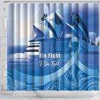 Australia Prostate Cancer Awareness Shower Curtain Aussie Blue Ribbon Sydney Opera House