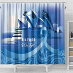 Australia Prostate Cancer Awareness Shower Curtain Aussie Blue Ribbon Sydney Opera House