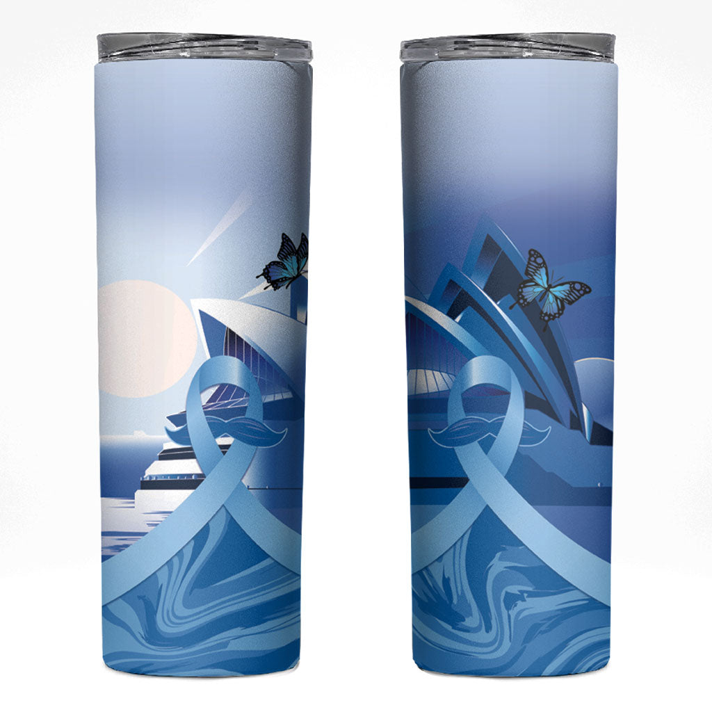 Australia Prostate Cancer Awareness Skinny Tumbler Aussie Blue Ribbon Sydney Opera House