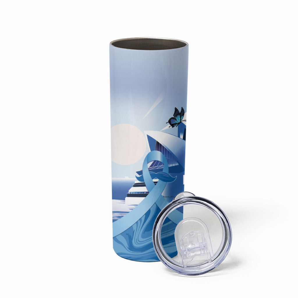 Australia Prostate Cancer Awareness Skinny Tumbler Aussie Blue Ribbon Sydney Opera House