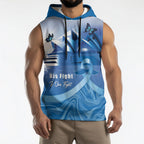 Personalised Australia Prostate Cancer Awareness Sleeveless Hoodie Aussie Blue Ribbon Sydney Opera House