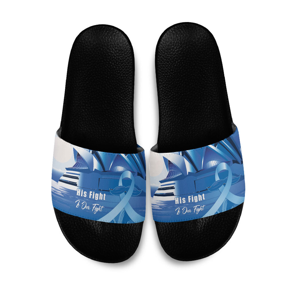 Australia Prostate Cancer Awareness Slide Sandals Aussie Blue Ribbon Sydney Opera House