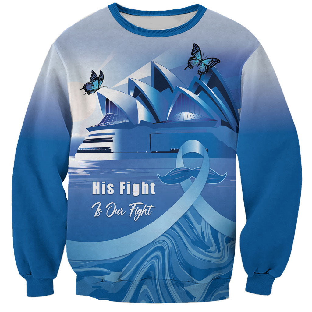 Personalised Australia Prostate Cancer Awareness Sweatshirt Aussie Blue Ribbon Sydney Opera House