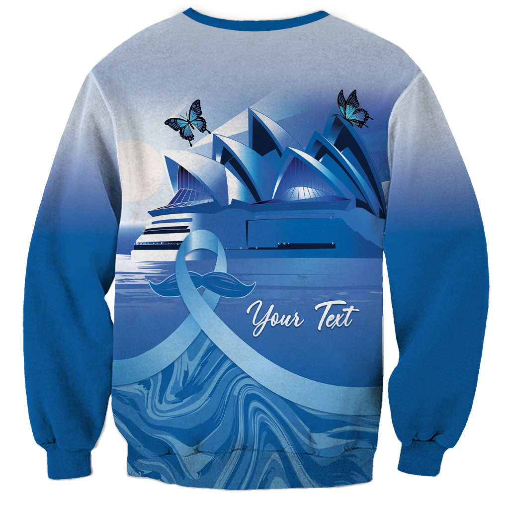Personalised Australia Prostate Cancer Awareness Sweatshirt Aussie Blue Ribbon Sydney Opera House