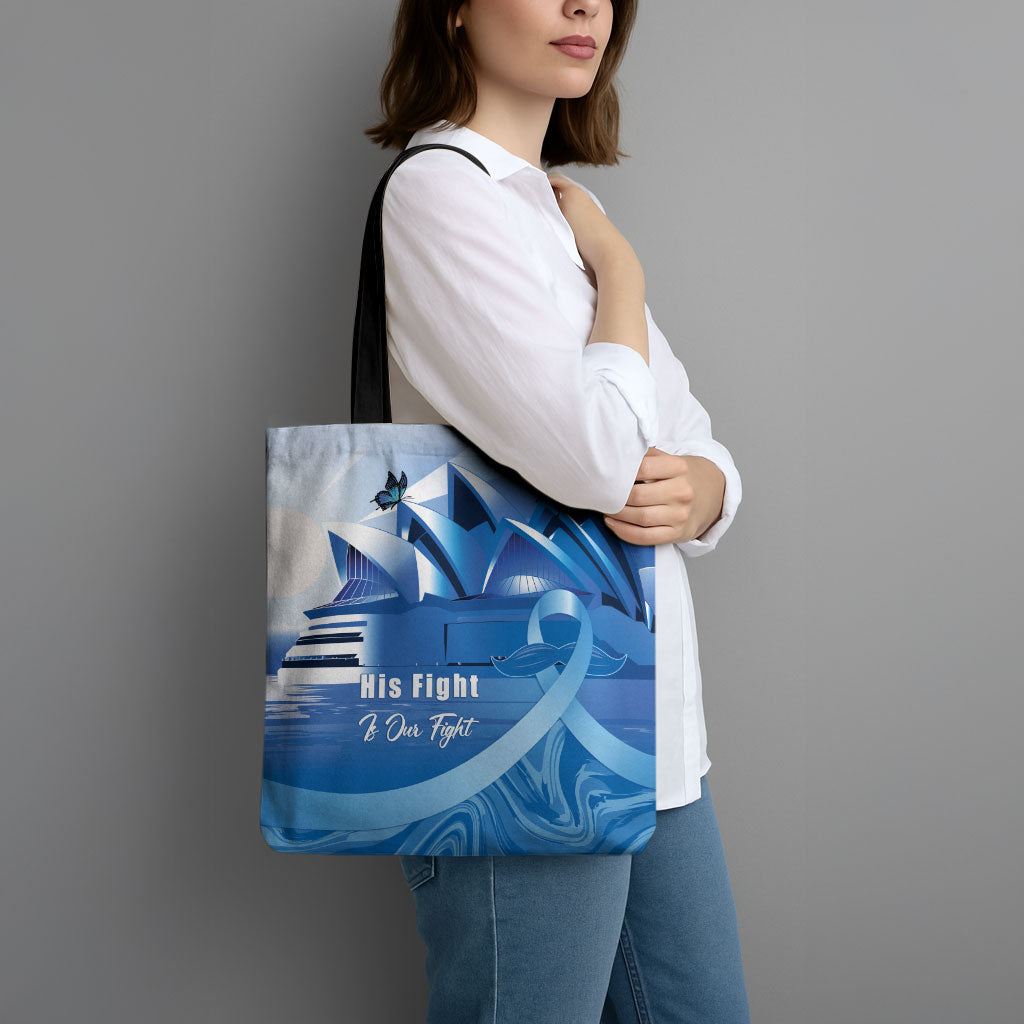Australia Prostate Cancer Awareness Tote Bag Aussie Blue Ribbon Sydney Opera House