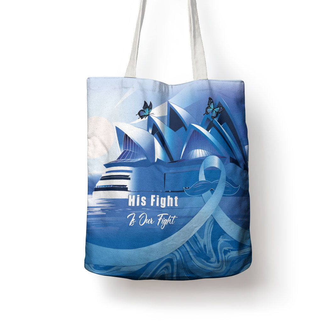 Australia Prostate Cancer Awareness Tote Bag Aussie Blue Ribbon Sydney Opera House