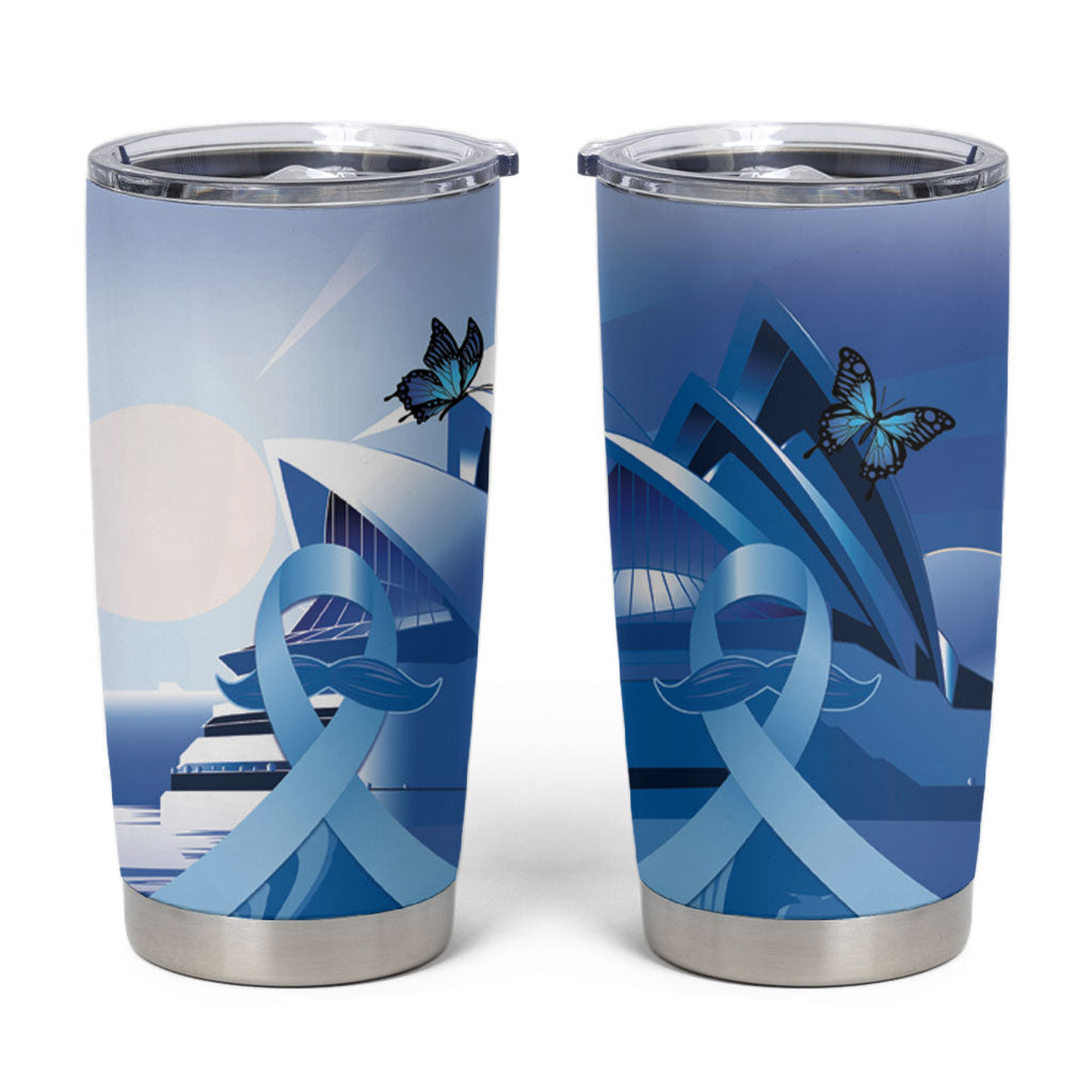 Australia Prostate Cancer Awareness Tumbler Cup Aussie Blue Ribbon Sydney Opera House