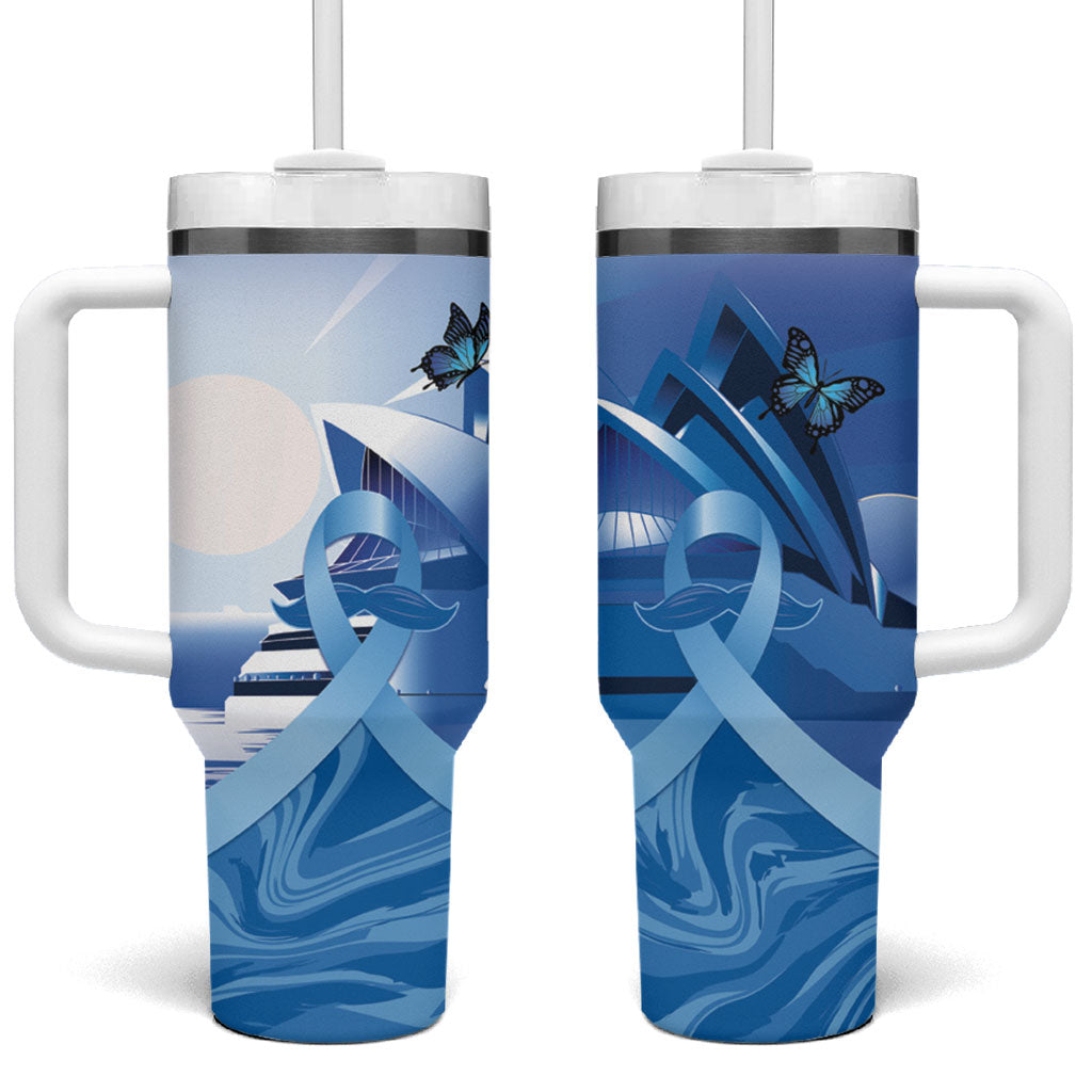 Australia Prostate Cancer Awareness Tumbler With Handle Aussie Blue Ribbon Sydney Opera House