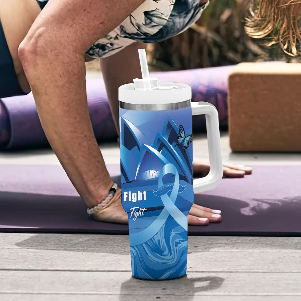 Australia Prostate Cancer Awareness Tumbler With Handle Aussie Blue Ribbon Sydney Opera House