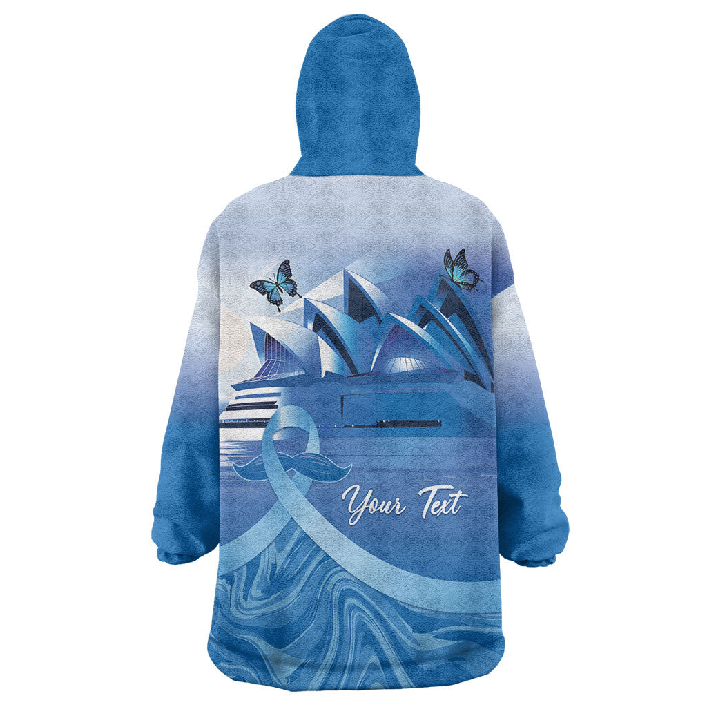 Personalised Australia Prostate Cancer Awareness Wearable Blanket Hoodie Aussie Blue Ribbon Sydney Opera House