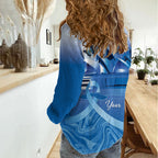 Personalised Australia Prostate Cancer Awareness Women Casual Shirt Aussie Blue Ribbon Sydney Opera House