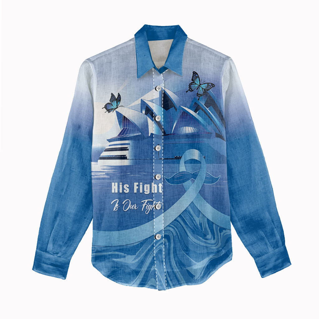 Personalised Australia Prostate Cancer Awareness Women Casual Shirt Aussie Blue Ribbon Sydney Opera House