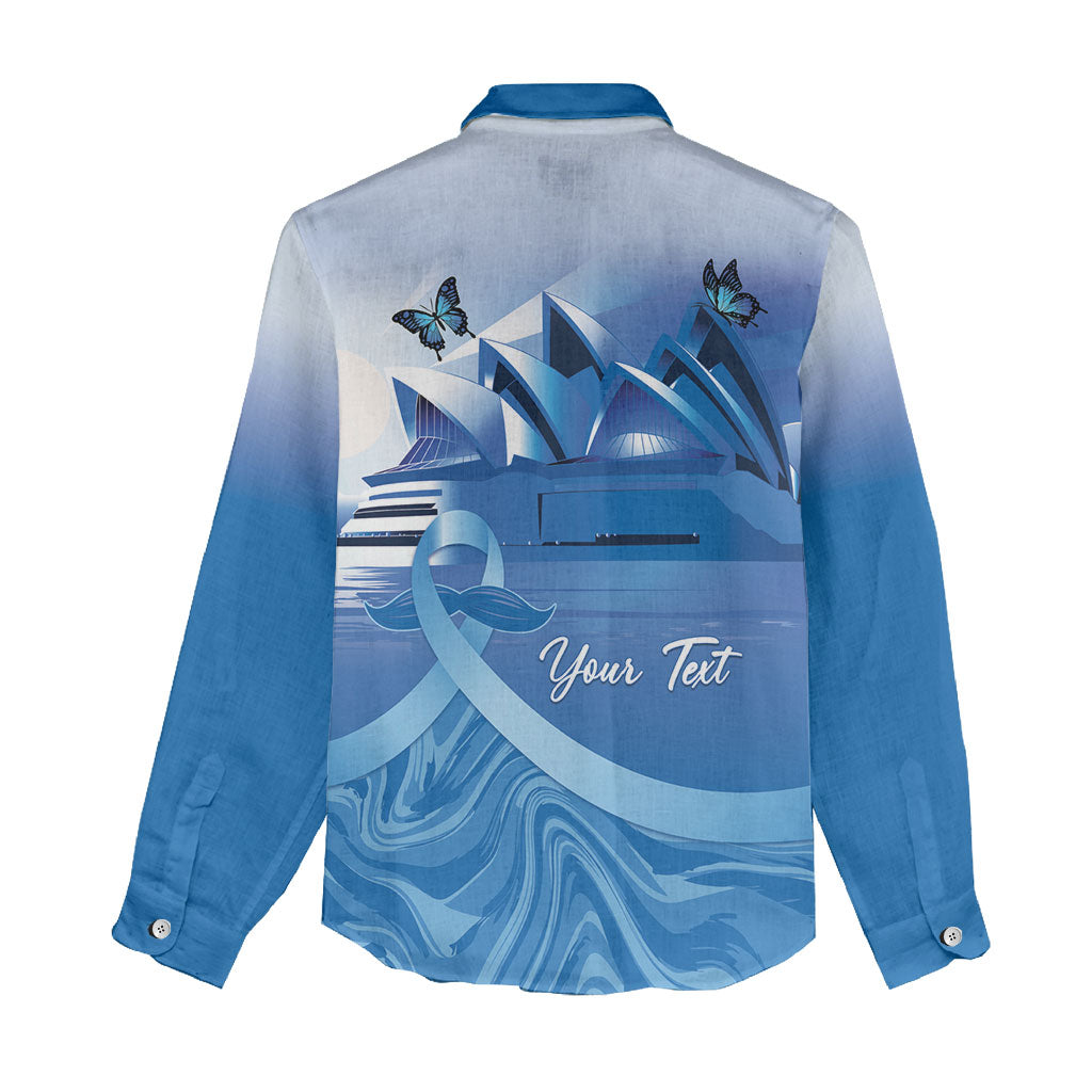 Personalised Australia Prostate Cancer Awareness Women Casual Shirt Aussie Blue Ribbon Sydney Opera House