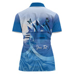 Personalised Australia Prostate Cancer Awareness Women Polo Shirt Aussie Blue Ribbon Sydney Opera House