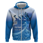 Personalised Australia Prostate Cancer Awareness Zip Hoodie Aussie Blue Ribbon Sydney Opera House