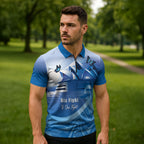 Personalised Australia Prostate Cancer Awareness Zipper Polo Shirt Aussie Blue Ribbon Sydney Opera House