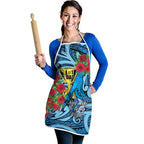 New Zealand Father's Day Apron Best Dad Trophy Red Rose Maori Pattern