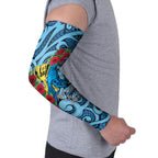 Personalised New Zealand Father's Day Arm Sleeves Best Dad Trophy Red Rose Maori Pattern