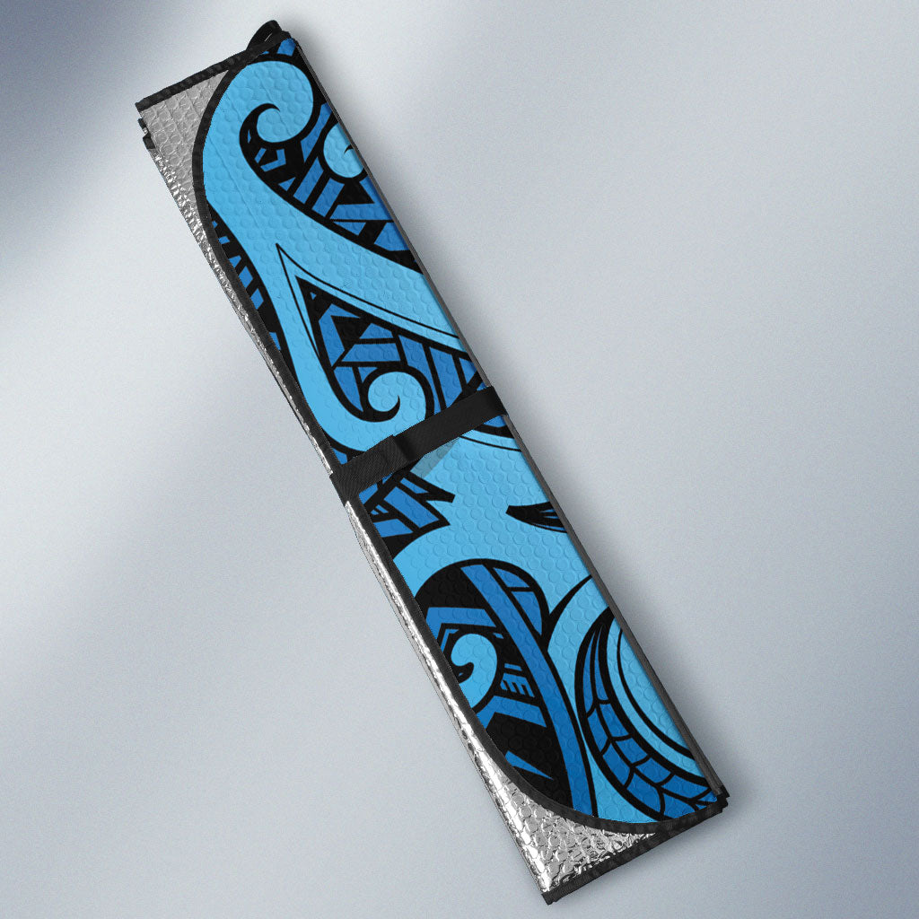 New Zealand Father's Day Auto Sun Shade Best Dad Trophy Red Rose Maori Pattern