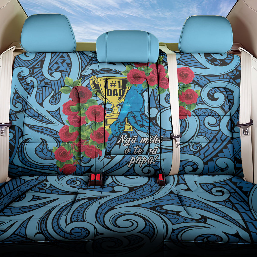 New Zealand Father's Day Back Car Seat Cover Best Dad Trophy Red Rose Maori Pattern