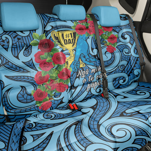 New Zealand Father's Day Back Car Seat Cover Best Dad Trophy Red Rose Maori Pattern