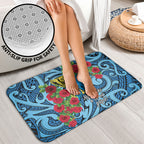 New Zealand Father's Day Bathroom Set Best Dad Trophy Red Rose Maori Pattern