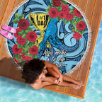 New Zealand Father's Day Beach Blanket Best Dad Trophy Red Rose Maori Pattern