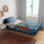 New Zealand Father's Day Bedding Set Best Dad Trophy Red Rose Maori Pattern