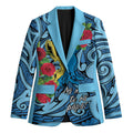 Personalised New Zealand Father's Day Blazer Best Dad Trophy Red Rose Maori Pattern