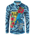 Personalised New Zealand Father's Day Button Sweatshirt Best Dad Trophy Red Rose Maori Pattern