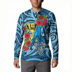 Personalised New Zealand Father's Day Button Sweatshirt Best Dad Trophy Red Rose Maori Pattern