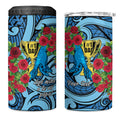 Personalised New Zealand Father's Day 4 in 1 Can Cooler Tumbler Best Dad Trophy Red Rose Maori Pattern