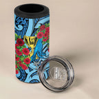 Personalised New Zealand Father's Day 4 in 1 Can Cooler Tumbler Best Dad Trophy Red Rose Maori Pattern