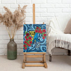 New Zealand Father's Day Canvas Wall Art Best Dad Trophy Red Rose Maori Pattern