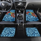 Personalised New Zealand Father's Day Car Mats Best Dad Trophy Red Rose Maori Pattern