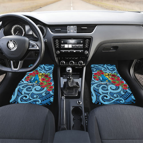 Personalised New Zealand Father's Day Car Mats Best Dad Trophy Red Rose Maori Pattern