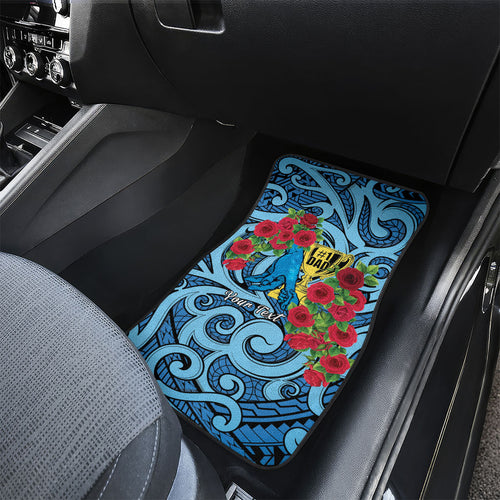 Personalised New Zealand Father's Day Car Mats Best Dad Trophy Red Rose Maori Pattern