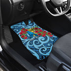 Personalised New Zealand Father's Day Car Mats Best Dad Trophy Red Rose Maori Pattern
