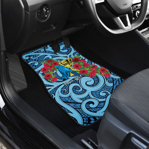 Personalised New Zealand Father's Day Car Mats Best Dad Trophy Red Rose Maori Pattern