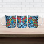 Personalised New Zealand Father's Day Ceramic Mug Best Dad Trophy Red Rose Maori Pattern