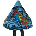Personalised New Zealand Father's Day Cloak Best Dad Trophy Red Rose Maori Pattern