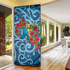 Personalised New Zealand Father's Day Door Cover Best Dad Trophy Red Rose Maori Pattern