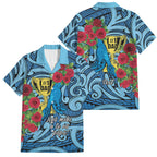 Personalised New Zealand Father's Day Family Matching Puletasi and Hawaiian Shirt Best Dad Trophy Red Rose Maori Pattern
