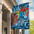 New Zealand Father's Day Garden Flag Best Dad Trophy Red Rose Maori Pattern