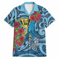 Personalised New Zealand Father's Day Hawaiian Shirt Best Dad Trophy Red Rose Maori Pattern