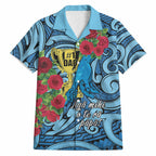 Personalised New Zealand Father's Day Hawaiian Shirt Best Dad Trophy Red Rose Maori Pattern