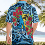 Personalised New Zealand Father's Day Hawaiian Shirt Best Dad Trophy Red Rose Maori Pattern