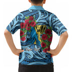 Personalised New Zealand Father's Day Hawaiian Shirt Best Dad Trophy Red Rose Maori Pattern